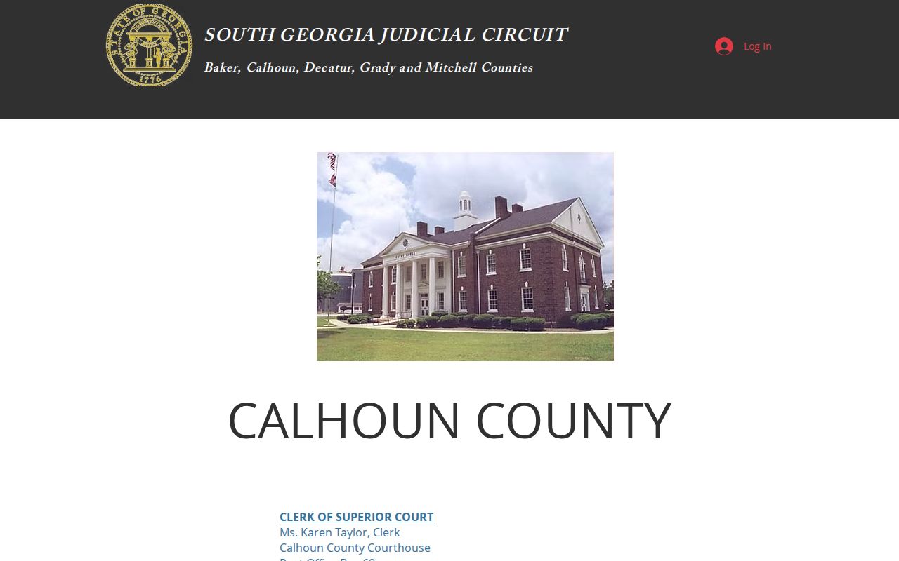 South Georgia Judicial Circuit Calhoun County contacts